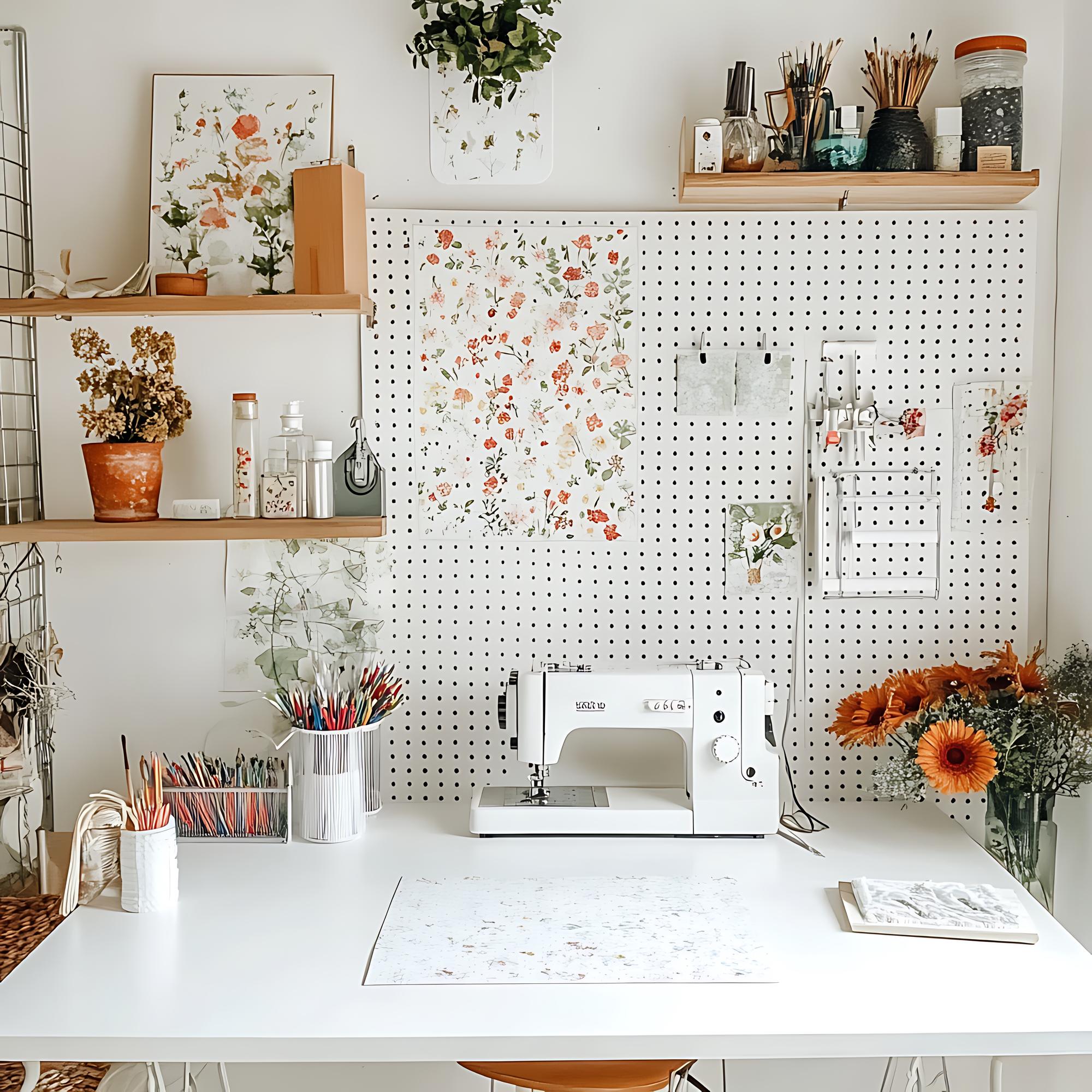 Interno studio di ricamo con attrezzature